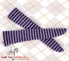 【KS-80】B／P Knee Socks # Thin Stripe Black+Violet
