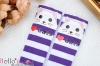 H38．【LT-08】SD／DD Thigh-High Doll Stockings # Lolita White Cats Violet