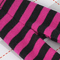 【BP-115】Blythe Pantyhose Socks # Stripe Black+Deep Pink