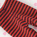 【BP-150】Blythe Pantyhose Socks # Thin Stripe Black+Red