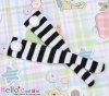 【KS-L42】(B／P) Knee Socks w／Ball # Stripe Black／White