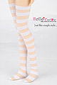 H04．【LL-42】SD／DD Thigh-High Doll Stockings # Stripe Clear／White