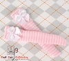 【KS-L59】(B／P) Knee Bow Top Socks # Thin Stripe White+Pink