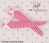 【KS-L38N】(B／P) Knee Bow Top Socks # Thin Stripe Deep Pink+White