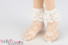 H28．【LR-04】SD／DD Lace Top Short Socks # Net White Heart