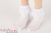 H46．【LR-01N】SD／DD Lace Top Short Socks # White