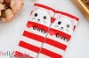 H111．【LT-14】SD／DD Thigh-High Doll Stockings # Lolita White Cats Red