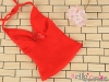 T37．【 DAN-01N】SD／DD Bow Tie Halter Top # Red