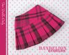 S03．【Das-03】SD／DD Accordion Mini Short Skirt  # Deep Pink Stripe