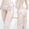 H79．【WB-05WL】DD Sexy Lace Underwear W/Garter Belt Set（S～L）# White