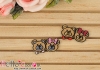 1Pc Embroidered Iron On Patch # Mini Cute Bear Deep Pink