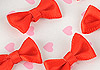 Y04．【DIY-R4】20mm Handmade Tiny Ribbon Bowties 10pcs # Red