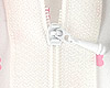 Y64．【DIY-T7】8cm Length One Way Closed Bottom Non Separating Tiny Zipper # Off White x 2pcs