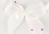 Y14．【DIY-R14】25mm Handmade Mini Ribbon Bows 15pcs # Off White