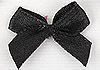 Y15．【DIY-R15】25mm Handmade Mini Ribbon Bows 15pcs # Black