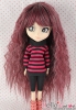 【HT-GL08】8.0~9.5" HP Long Wave Wigs # Plum Mix Gray