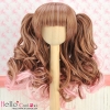 【HT-GL2224】8.0~9.5" HP Wavy Wigs w／Hair Pin # Brown+Pink