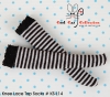 【KS-L14】(B／P) Knee Lace Top Socks # Thin B+W