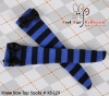 【KS-L29】(B／P) Knee Bow Top Socks # Stripe Black+Blue