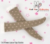 【KS-L76】(B／P) Knee Lace Top Socks # Field Drab+Pink Dot