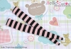 【KP-03】Pullip Thigh-High Doll Stockings # Stripe Black+Pink