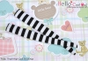 【KP-04】Pullip Thigh-High Doll Stockings # Stripe Black+White