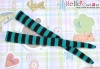 【KP-08】Pullip Thigh-High Doll Stockings # Stripe Black+Sea Blue