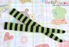 【KP-10】Pullip Thigh-High Doll Stockings # Stripe Black+Green