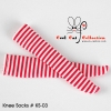 【KS-03】B／P Knee Socks # Stripe White／Red