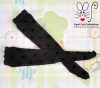 【KS-L95】(B／P) Knee Lace Top Socks # Net Black+Dot
