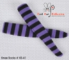 【KS-41】B／P Knee Socks # Stripe Black+Purple