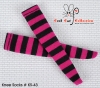 【KS-43】B／P Knee Socks # Stripe Black+Deep Pink