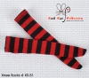 【KS-51】B／P Knee Socks # Stripe Black+Red