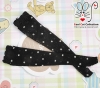 【KS-L96】(B／P) Knee Lace Top Socks # Net Black+White Dot