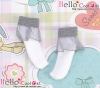 【KS-A02】(B／P) Lace Top Ankle Socks # White+Grey