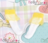 【KS-A22】(B／P) Lace Top Ankle Socks # White+Yellow