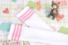 H38．【LT-18】SD／DD Thigh-High Doll Stockings（Student）# White+Pink