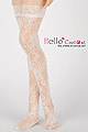 H09．【LL-09】SD／DD Thigh-High Doll Stockings  # Rose Net - Raw White