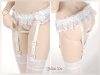 H75．【WB-05W】DD Sexy Lace Underwear W/Garter Belt Set（L／Dy）# White
