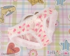 H65．【LU01-6】Cotton Underwear ( SD／DD ) # White + Pink Love Heart