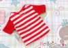 84．【NS-11N】Blythe／Pullip short sleeve T-shirt（crew neck）# Stripe Red