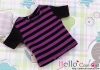 95．【NS-13N】Blythe／Pullip short sleeve T-shirt（crew neck）# Stripe Purple