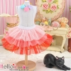 166．【PD-01】Blythe／Pullip Tulle Cake Mini Skirt # Multi-Coloured Red