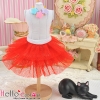 182．【PD-13】Blythe／Pullip Tulle Cake Mini Skirt # Red