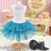 188．【PD-18】Blythe／Pullip Tulle Cake Mini Skirt # Steel Blue