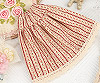 332．【PF-6】Blythe／Pullip Long Cotton Skirts # Crimson Stripe