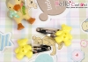 Y135．Mini Hair Pin（Bear）#  Light Yellow