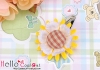 Y156．Mini Hair Pin（2-Flower）x 1 pc／Yellow