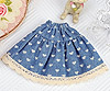 439．【PJ-7】Blythe／Pullip Short Denim Skirts # Blue／Heart