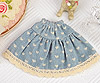 441．【PJ-9】Blythe／Pullip Short Denim Skirts # Faded Blue／Heart